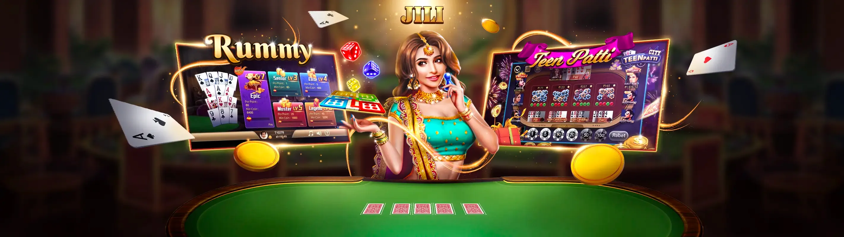 Bàn Baccarat trực tuyến sang trọng tại 88go nổ hũ với người chia bài thật và chip cược màu xanh vàng
